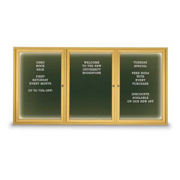 Indoor Enclosed Combo Board, 42"x32", Black Frame/Green & Cobalt